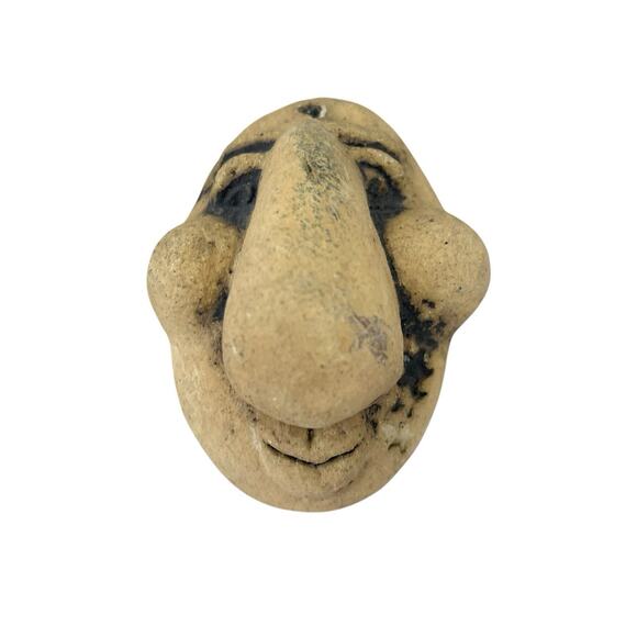 Mid Century Folk Art Face Sculpture Grotesque Ceramic Wall Hanging - Picture 3 of 8